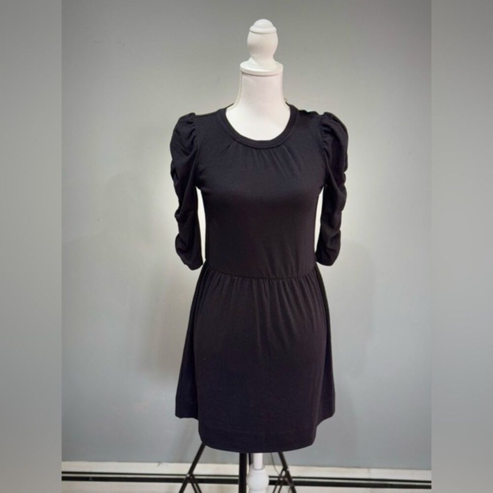 SALE! Black LOFT Puff Shoulder Dress Size SP EUC
